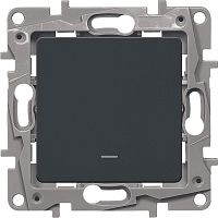 Переключатель с подсветкой без рамки Legrand Etika 1-кл. проходной антрацит картинка